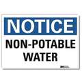 Vinyl Non-Potable Water Sign with Notice Header; 10" H x 14" W