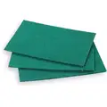 Ability One Scouring Pad: 9 1/2 in Lg, 6 in Wd, Nylon, Green, 10 PK