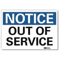 Out of Service, Notice, Vinyl, 5" x 7", Adhesive Surface, Engineer