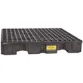 Eagle 66 gal. Polyethylene Drum Spill Containment Pallet for 4 Drums; Drain Included: Yes, Black