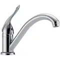 Low Arc Kitchen Faucet: Delta, NA, Chrome Finish, 1.5 gpm Flow Rate, 8 11/16 in Spout Lg