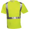 Tingley High Visibility T-Shirt: ANSI Class 2, XL, Green/Yellow, Short, T-Shirt Shirt, Polyester