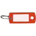 Plastic Key Tag, Plastic, Rectangle, 2" x 7/8", Red
