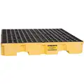 Eagle 66 gal. Polyethylene Drum Spill Containment Pallet for 4 Drums; Drain Included: No, Black, Yellow