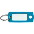 Plastic Key Tag, Plastic, Rectangle, 2" x 7/8", Blue