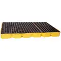 Eagle 88 gal. Polyethylene Drum Spill Containment Platform for 6 Drums; Drain Included: Yes, Black, Yellow