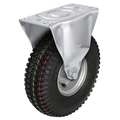 Light- Medium Duty, Rigid Plate Caster with Pneumatic Wheels; 550 lb. Load Rating, 10-1/4" Wheel Dia.