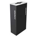 Tough Guy Recycling Can: Rectangular, Steel, Paper, Black, 17 gal Capacity, 18 1/2 in Wd/Dia