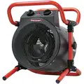 Pro-Temp Portable Electric Heater, Fan Forced, 240VAC, 10,200 BTU, Black/Red