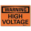 Vinyl HighVoltage Sign with Warning Header; 5" H x 7" W