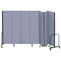 Screenflex 7 Panel Fully Assembled Portable Room Divider; 7 ft. 4" H x 13 ft. 1" W, Blue