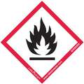 GHS Flame Label, Polypropylene, 2" Height, 2" Width, Write on Surface No, PK 50