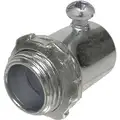 Raco Set Screw Conduit Connector: Steel, 3/4" Trade Size, 1 15/32" Overall Length, Non-Insulated, Gray