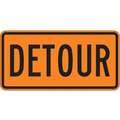 Detour Sign, No Header, Recycled Aluminum, 15" Height, 30" Width