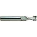 Square End Mill, 1/4" Milling Diameter, Number of Flutes: 2, 3/4" Length of Cut, Bright (Uncoated)