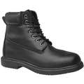 6" Work Boot, 12, Wide, Men's, Black, Plain Toe Type, 1 PR