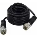 Coax Cable, RG-58A/U Cable Type, 12 ft Cable Length, Black, PVC Jacket Material