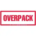 Over Pack Label, Paper, English, Over Pack, Red/White, 2 1/2" Height, 6" Width, PK 500