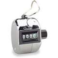 Dayton Mechanical Tally Counter, Silver, Number of Digits: 4, Hand Held Mounting