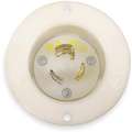 Hubbell Wiring Device-Kellems White Flanged Locking Inlet, 15 Amps, 125 VAC Voltage, NEMA Configuration: L5-15P