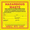 New Jersey Hazardous Waste Label, Vinyl, Height: 6", Width: 6"