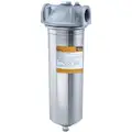Filter Housing: 316 Stainless Steel, 1 in, NPT, 15 gpm, 150 psi, 33 1/4 in Overall Ht