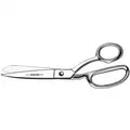 Industrial Shears, Industrial, Straight, Right Hand, Nickel Chrome, Length of Cut: 3-1/2"