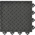 Interlocking Antifatigue Mat, PVC Sponge, Black, 12 PK