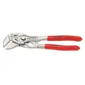 Knipex Plier Wrench: Flat, Push Button, 1" Max Jaw Opening, 6"Overall L, 14 Jaw Positions, Smooth