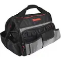 22-Pocket Polyester General Purpose Wide-Mouth Tool Bag, 13-1/2"H x 18"W x 12-1/2"D, Black