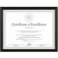 DAX Two-Tone Document/Diploma Frame: 11 x 8-1/2 in Frame Size, Wood, Black