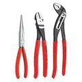 Knipex Plier Set: 3 Pliers, Knurled Grip, Manual, Plastic Pack, 2 - 5 Pliers Range, Parallel Jaws