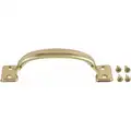 Steel Pull Handle with Matte Finish, Brass; Hardware Included