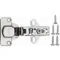 Concealed Hinge with Bright Stainless Steel Finish, Screw-On Mounting for 25/32" Door Thickness
