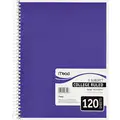 Mead Notebook: 8 in x 11 in Sheet Size, College, White, 120 Sheets, 0% Recycled Content, Assorted