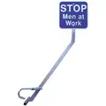 Portable Rail Clamp Sign Holder and Sign, Sign Legend Stop Men At Work