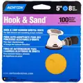 Norton 5" Coated Hook-and-Loop Sanding Disc, 100 Abrasive Grit, Medium Grade, Aluminum Oxide
