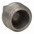 Square Head Plug: Malleable Iron, 4 in Fitting Pipe Size, Male NPT, Class 150