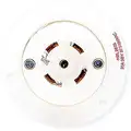 Hubbell Wiring Device-Kellems White Flanged Locking Receptacle, 30 Amps, 277/480VAC Voltage, NEMA Configuration: L22-30P