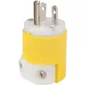 Hubbell Wiring Device-Kellems 20A Marine Grade Straight Blade Plug, Yellow; NEMA Configuration: 5-20P