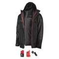 Milwaukee Men's Insulated Heated Jacket with Attached Hood; Black, X-Large