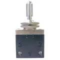 3.03" L Aluminum / Brass 3-Way, 3 Position, NPT Toggle Valve with Detented Metal Toggle Handle