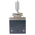 3.03" L Aluminum / Brass 2-Way, 3 Position, FNPT Toggle Valve with Detented Metal Toggle Handle