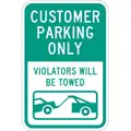 Lyle Parking Sign: 18 in x 12 in Nominal Sign Size, Aluminum, 0.063 in, Engineer, Green, White