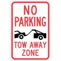 Tow Zone No Parking Sign, Sign Legend No Parking Tow Away Zone, 18" x 12 in