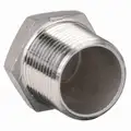 Hex Head Plug: 316L Stainless Steel, 1/2" Fitting Pipe Size, Male NPT, Class 150, 27 mm Overall Lg