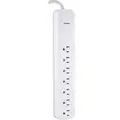 GE Surge Protector Outlet Strip, 7 Total Number of Outlets, White, 6 ft., 1080 Rated Joules