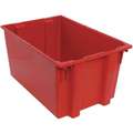 Quantum Storage Systems Stack and Nest Container, Red, 15"H x 29-1/2"L x 19-1/2"W, 1EA