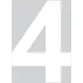 4"H Decal Number Label, Fleet Number "4", White