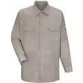 Bulwark Gray Flame-Resistant Collared Shirt, Size: M, Fits Chest Size: 39" to 42", 7.7 cal./cm2 ATPV Rating